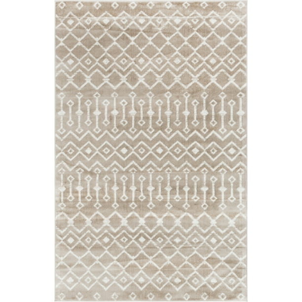 7 ft x 10 ft Beige/Brown Unique Loom Trellis Collection Geometric Moroccan Lattice Transitional Indoor and Outdoor Flatweave Area Rug 7 ft x 10 ft Beige/Brown Unique Loom Trellis Collection Geometric Moroccan Lattice Transitional Indoor and Outdoor Flatweave Area Rug